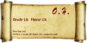 Ondrik Henrik névjegykártya